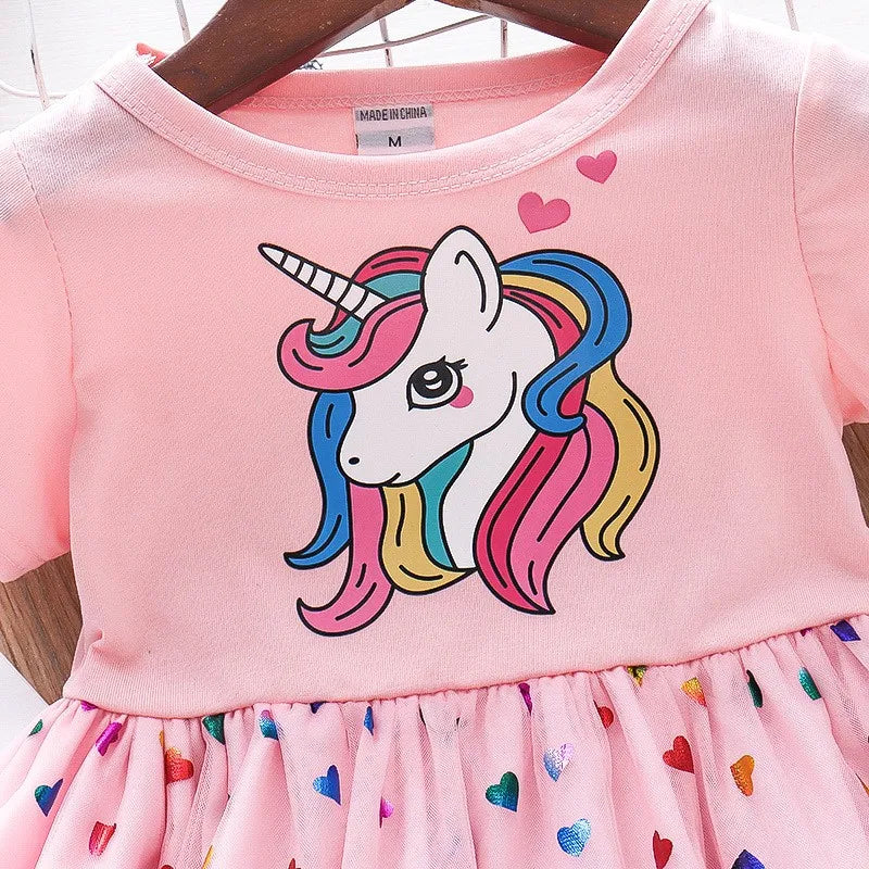 Girls Dress Cartoon Unicorn