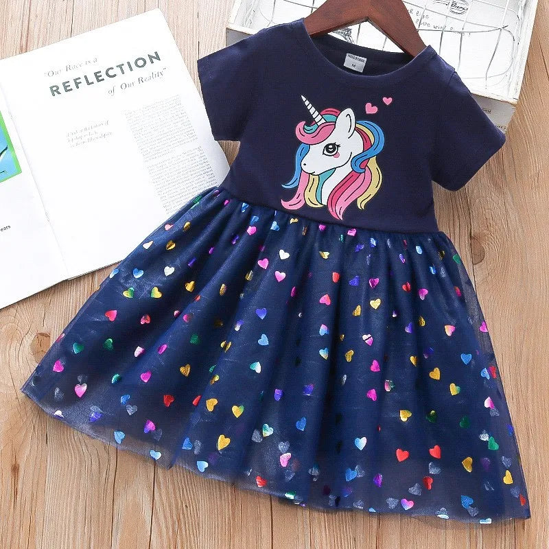 Girls Dress Cartoon Unicorn