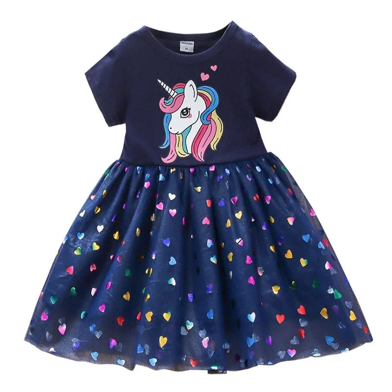 Girls Dress Cartoon Unicorn