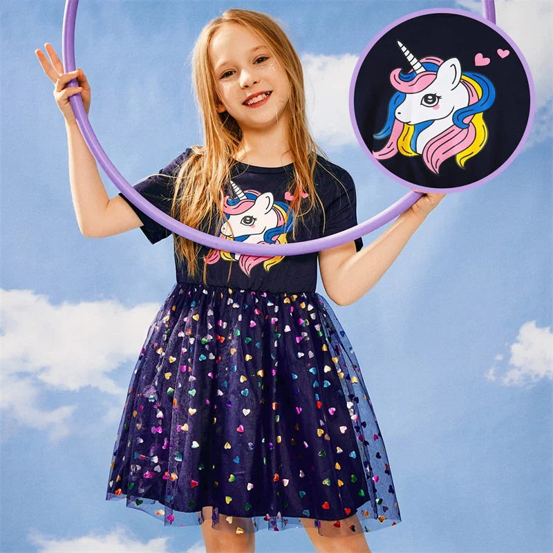 Girls Dress Cartoon Unicorn