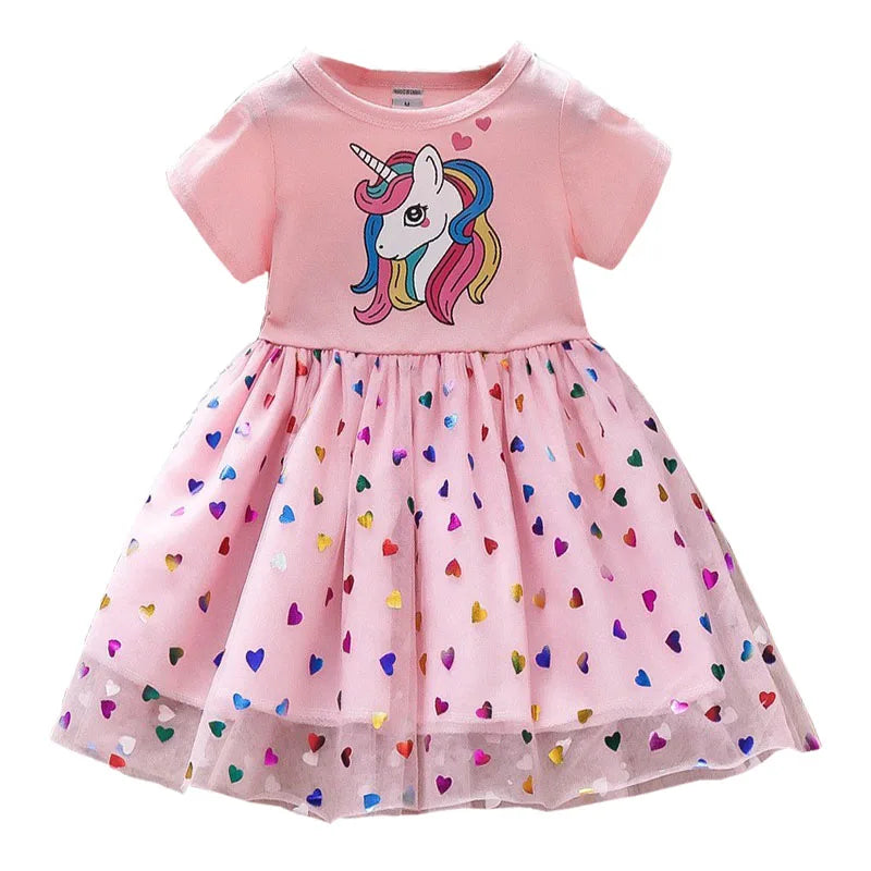 Girls Dress Cartoon Unicorn