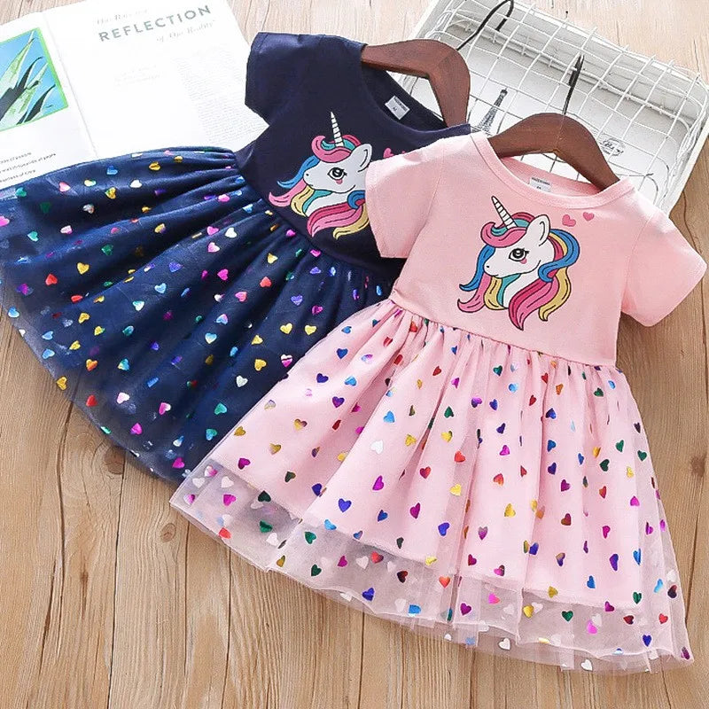 Girls Dress Cartoon Unicorn