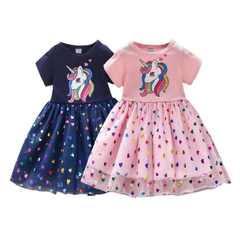 Girls Dress Cartoon Unicorn