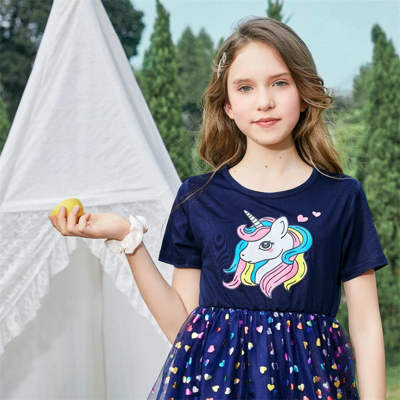 Girls Dress Cartoon Unicorn