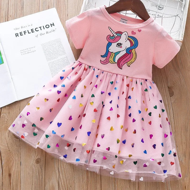 Girls Dress Cartoon Unicorn