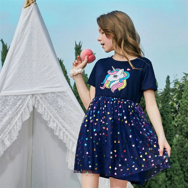 Girls Dress Cartoon Unicorn